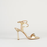 Sandalo Oro in raso con accessorio gold 7590 18 FRANCESCO SACCO 