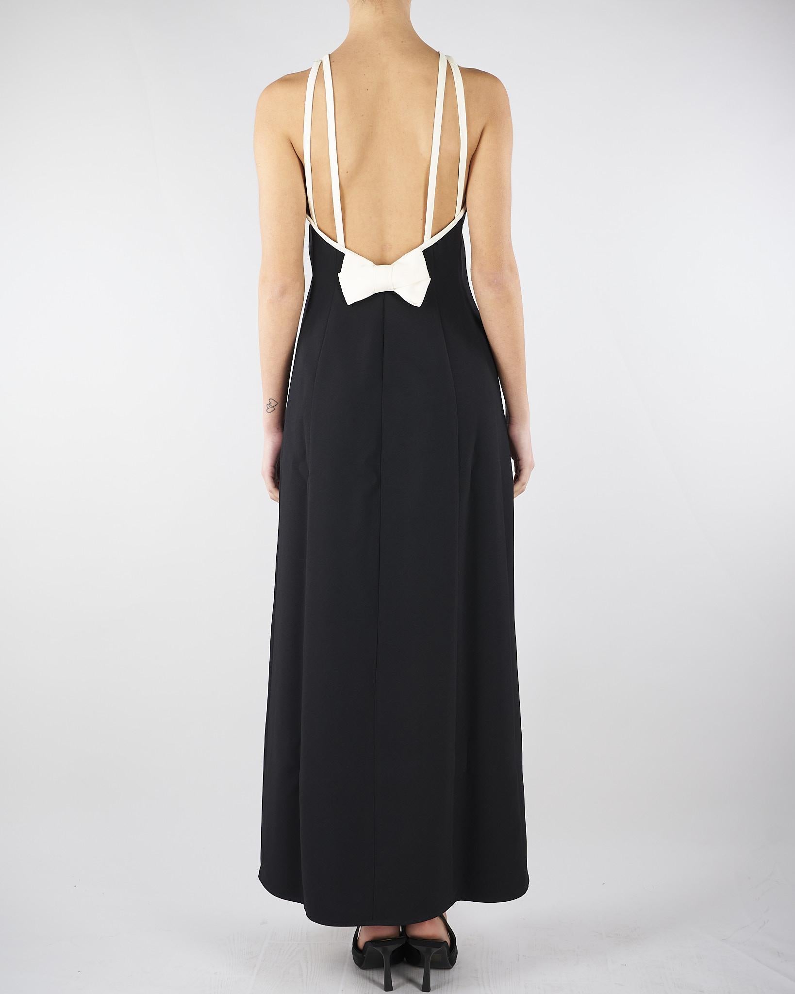 Abito Nero-Bianco in envers satin con schiena scoperta MLTSAPORE 1 MARELLA 