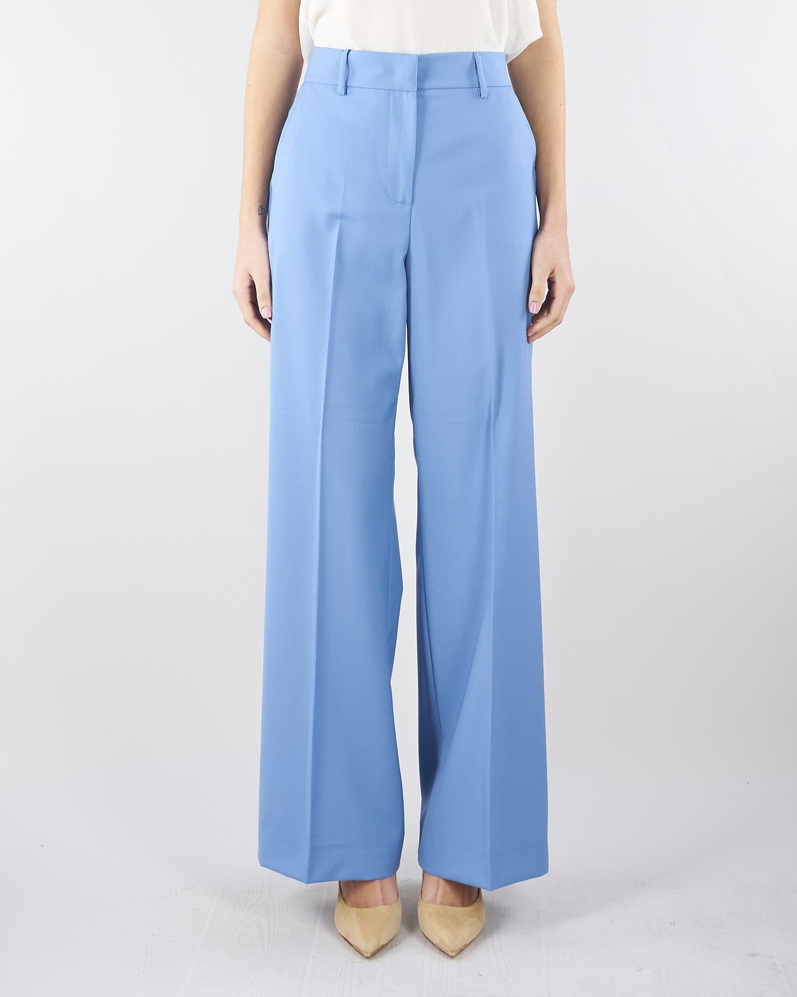 Pantalone palazzo Azzurro in tela di lana WKDVISIVO 5 MAX MARA WEEKEND 
