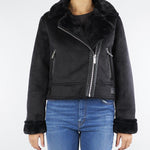 Giubbotto Nero Cropped Effetto Scamosciato TF0090 99 VICOLO 