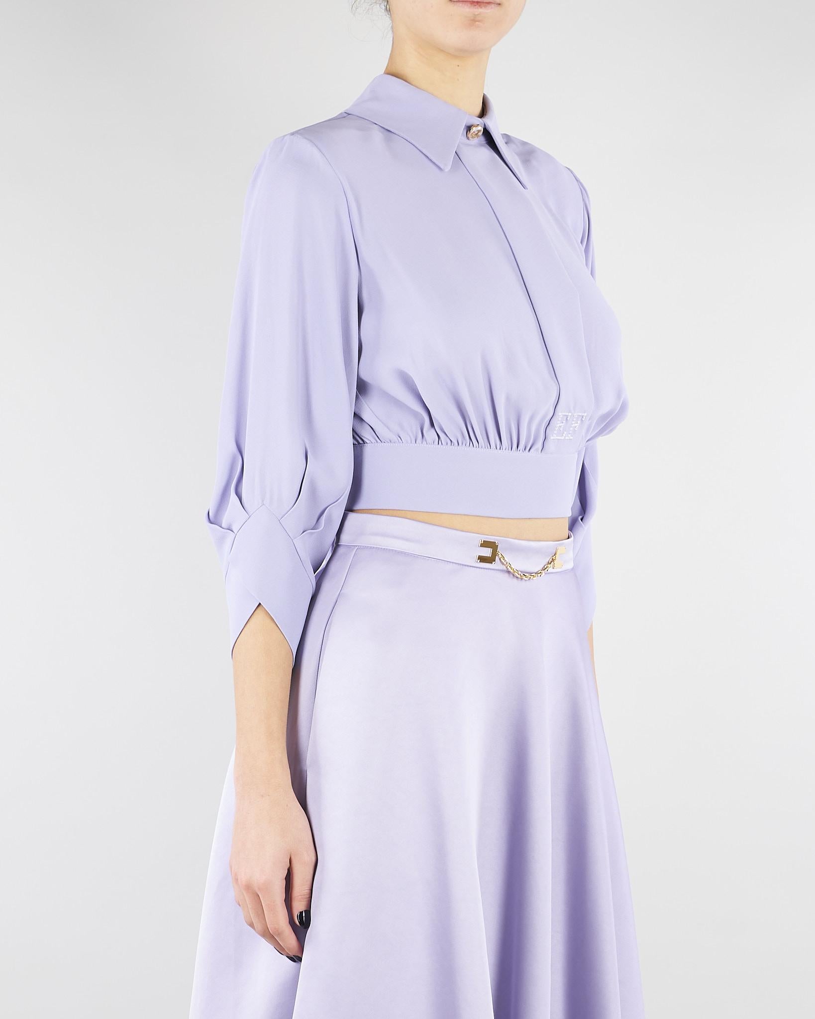 Camicia Lilla in georgette con fusciacca CA14761E2 EV7 ELISABETTA FRANCHI 