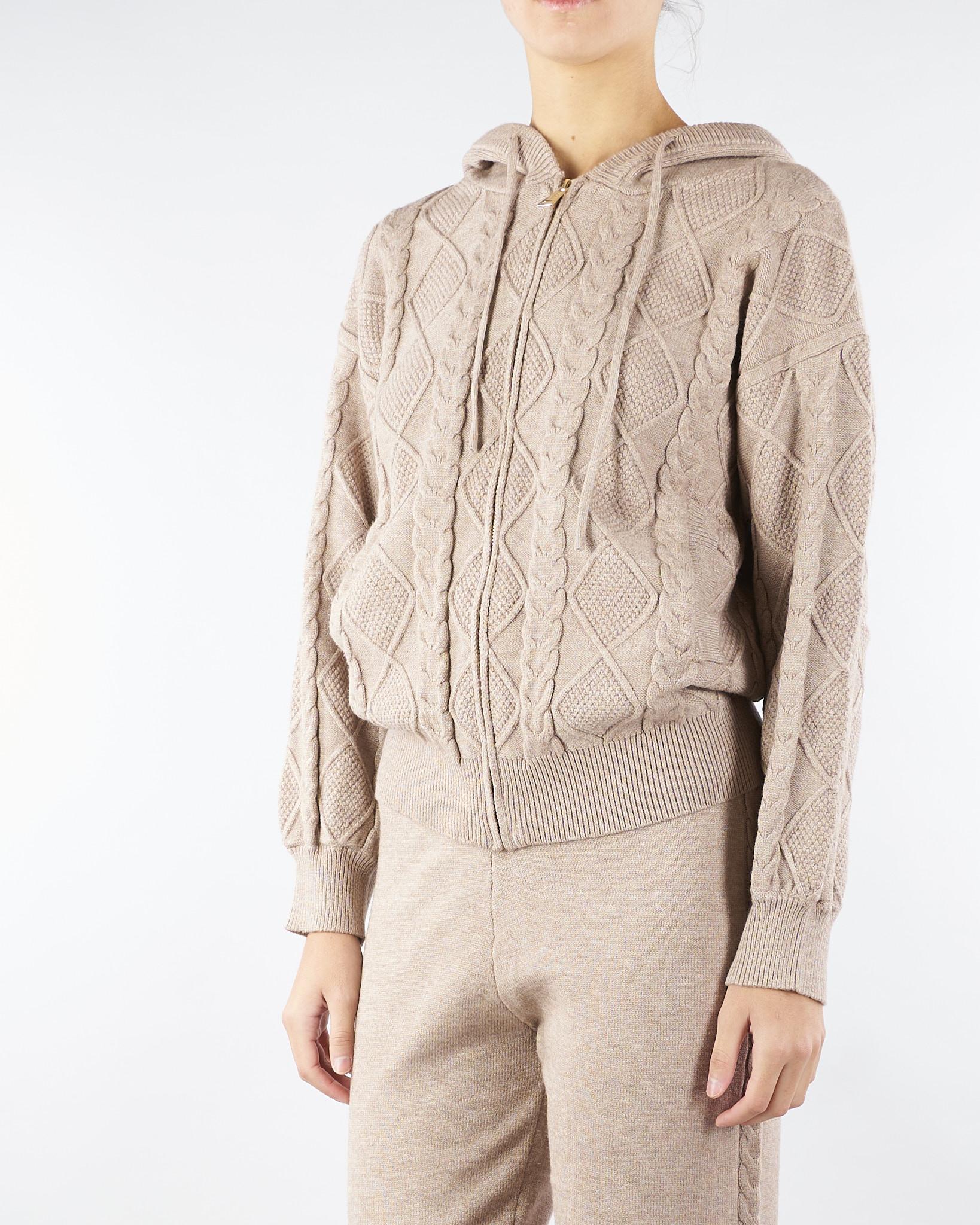 Felpa jacquard Beige in maglia NS272 30 NO SECRETS 