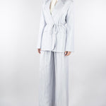 Blazer Celeste in satin lamè con lacci in vita SS260402 25 ELEH 