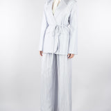 Blazer Celeste in satin lamè con lacci in vita SS260402 25 ELEH 