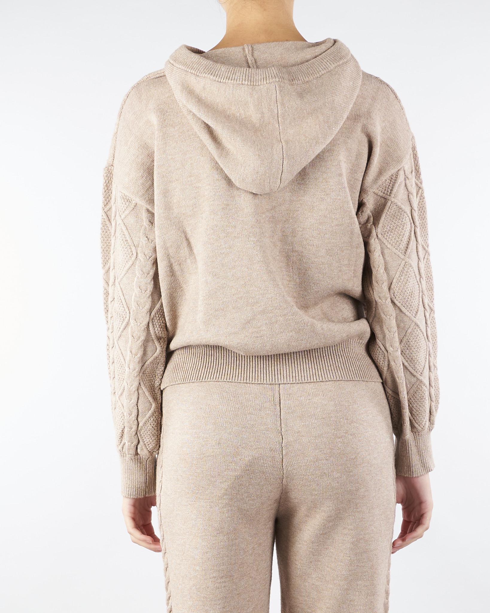 Felpa jacquard Beige in maglia NS272 30 NO SECRETS 