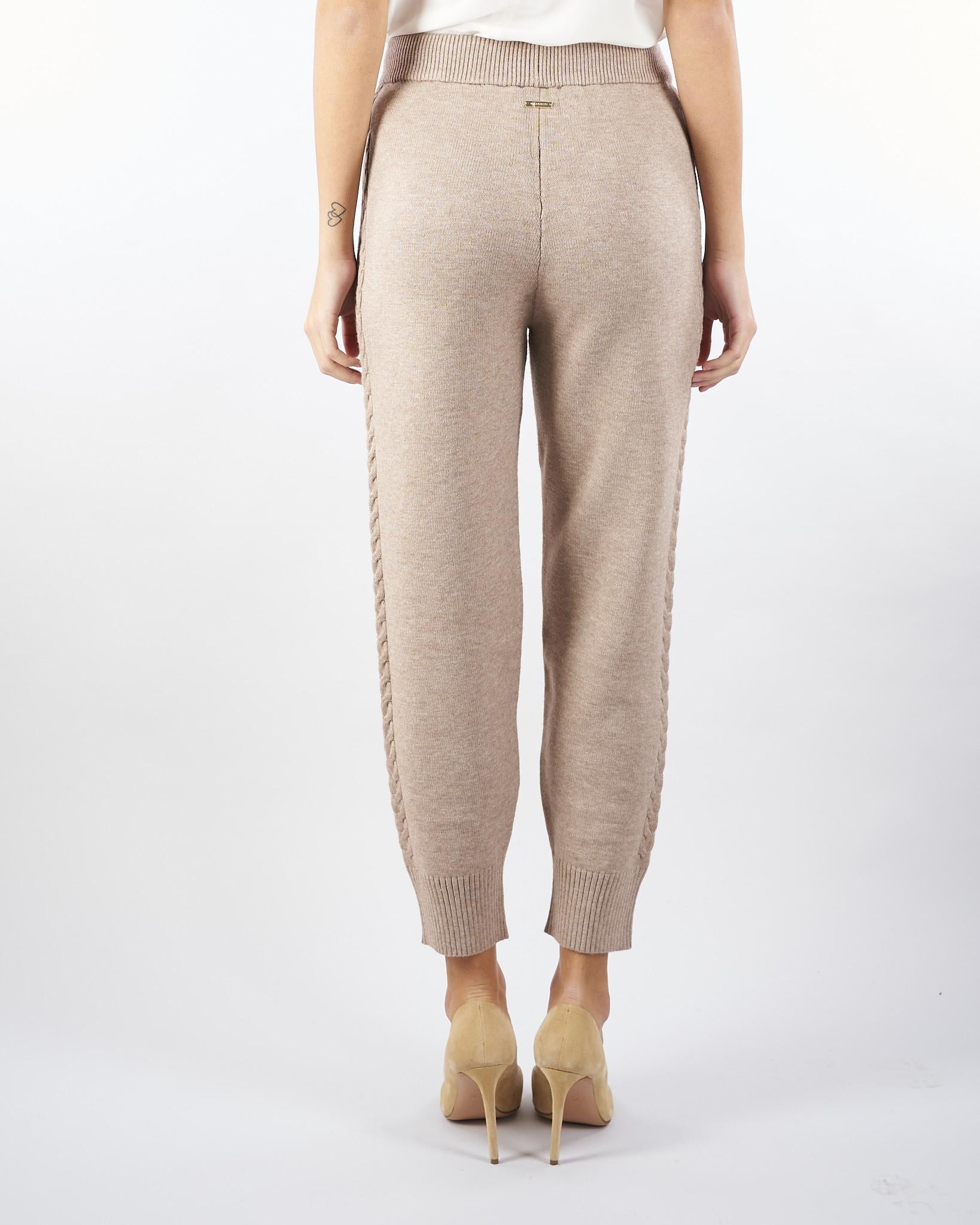 Pantalone jacquard Beige in maglia NS273 30 NO SECRETS 