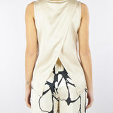 Blusa Crema in viscosa con apertura sul retro