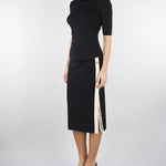 Top Nero-Burro in maglia con bande in viscosa lucida MK67S61E2 685 ELISABETTA FRANCHI 