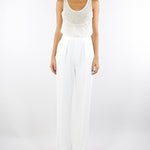 Tuta Avorio in georgette e crêpe con cristalli TU06357E2 360 ELISABETTA FRANCHI 