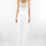 Tuta Avorio in georgette e crêpe con cristalli TU06357E2 360 ELISABETTA FRANCHI 