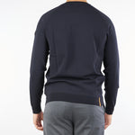 Maglia Blu Amos Cotton Round Knit W25120 60 RRD 