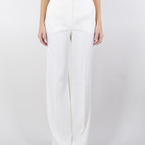 Pantalone dritto in satin di lana