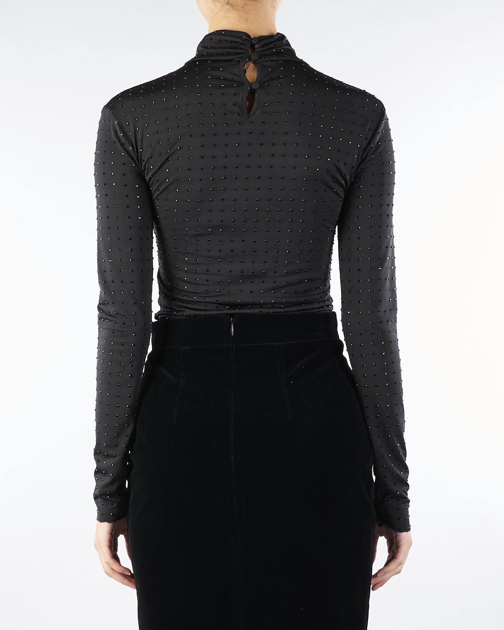 Body Nero in jersey con strass all over ACTP800BD0012 99 ACTUALEE 