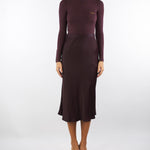 Abito Merlot in maglia a costine e raso con taschino AM06B56E2 EA4 ELISABETTA FRANCHI 