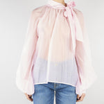 Camicia Rosa in organza con fiocco TAB0210 40 VICOLO 