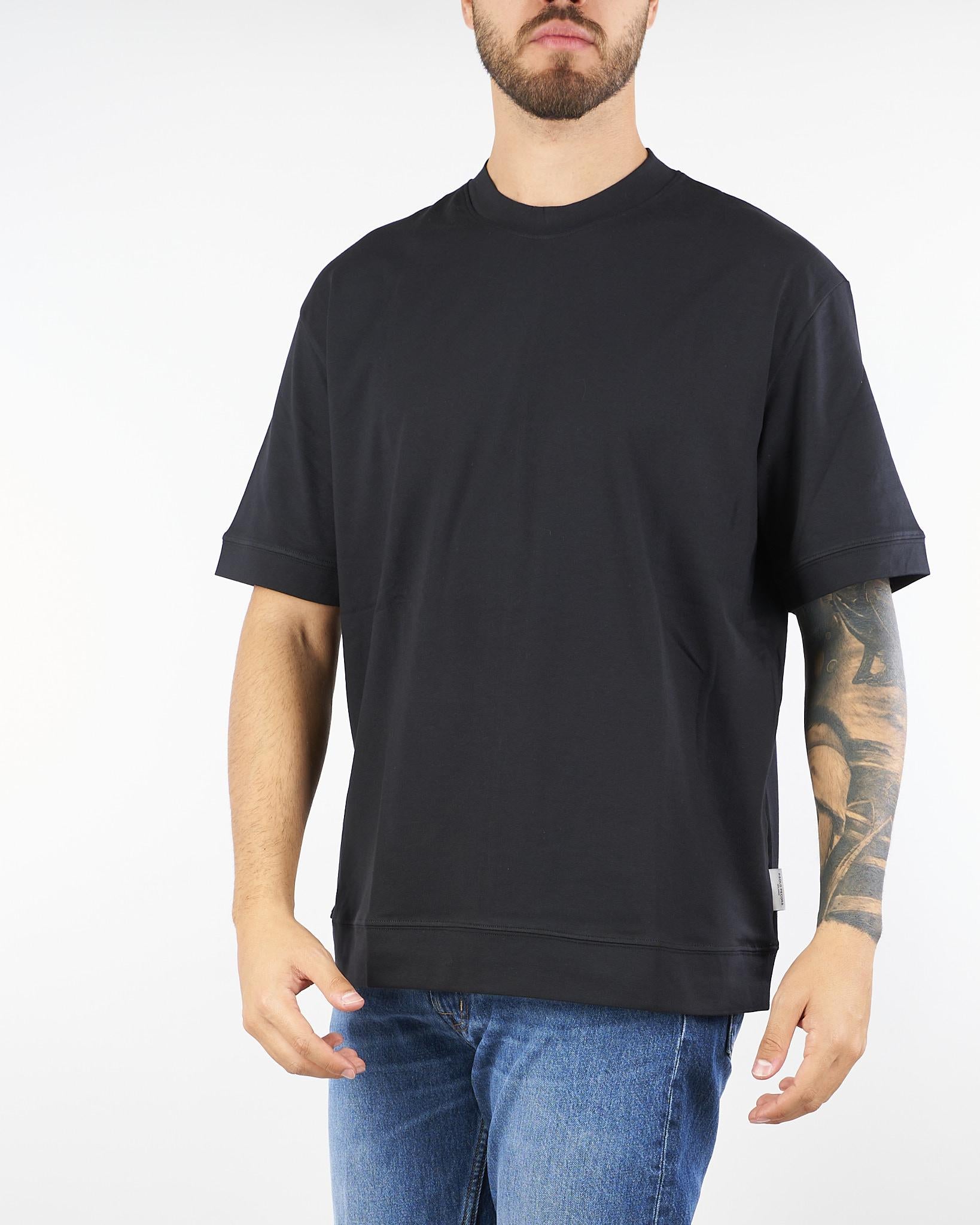 T-shirt Nero in jersey Relaxed fit F0314074 9000 PAOLO PECORA 