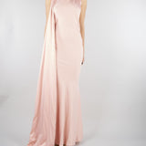 Abito lungo Rosa in raso con foulard ACT16195AB4125 713 ACTUALEE 
