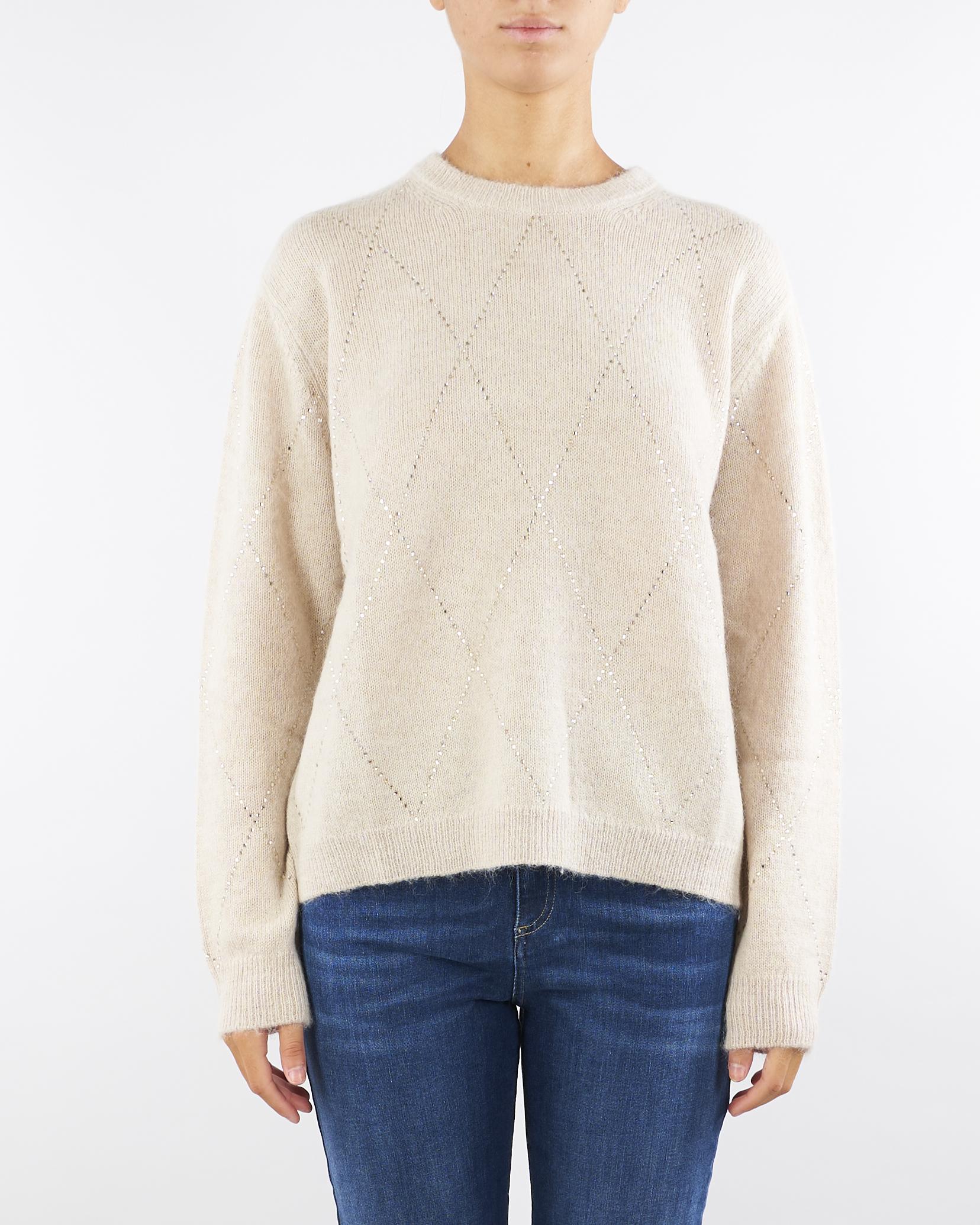 Maglia Beige girocollo in lana mohair MT3905910754 014 SEVENTY 