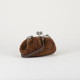 Borsa Pasticcino Bag small Marrone con perle in resina ricamate WKAESCHIMO 1 MAX MARA WEEKEND 
