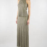 Gonna lunga Verde in maglia di lino con lurex TT3211 13565 TWIN SET 