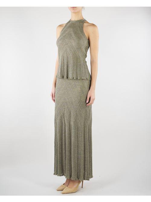 Gonna lunga Verde in maglia di lino con lurex TT3211 13565 TWIN SET 
