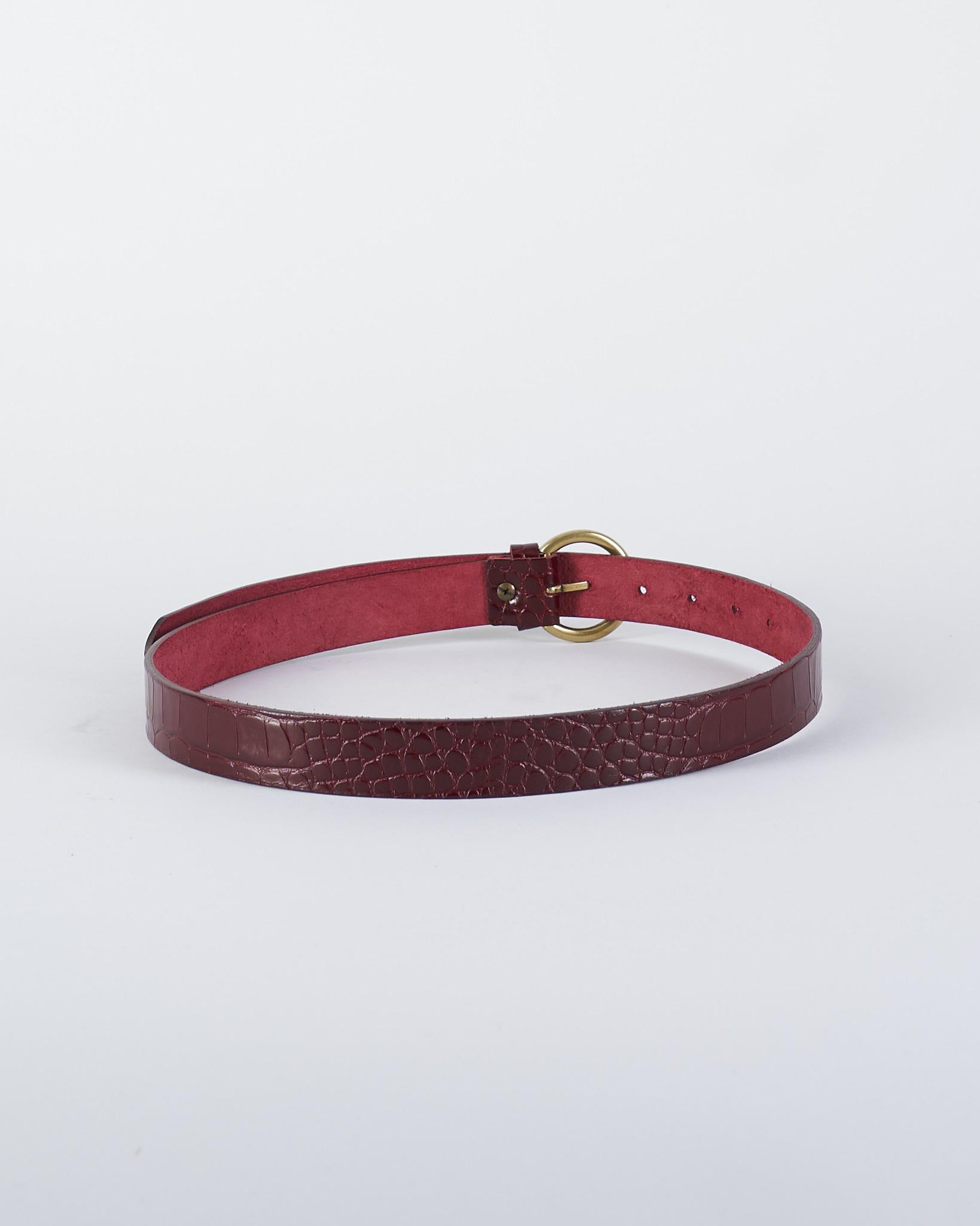 Cintura Bordeaux in pelle cocco con fibbia gold ACT030CI0020 85 ACTUALEE 