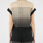 Maglia Micol Crema-Nero con lavorazione ad onde MICOL 810 NENETTE 