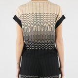 Maglia Micol Crema-Nero con lavorazione ad onde MICOL 810 NENETTE 
