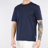 T-shirt basic Blu in jersey lucido
