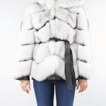 Vera Pelliccia Ghiaccio con inserti in pelle LC2077 30 LES NOIR 