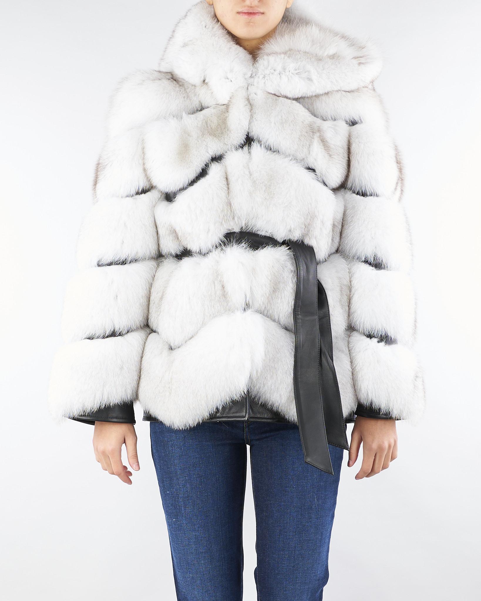 Vera Pelliccia Ghiaccio con inserti in pelle LC2077 30 LES NOIR 