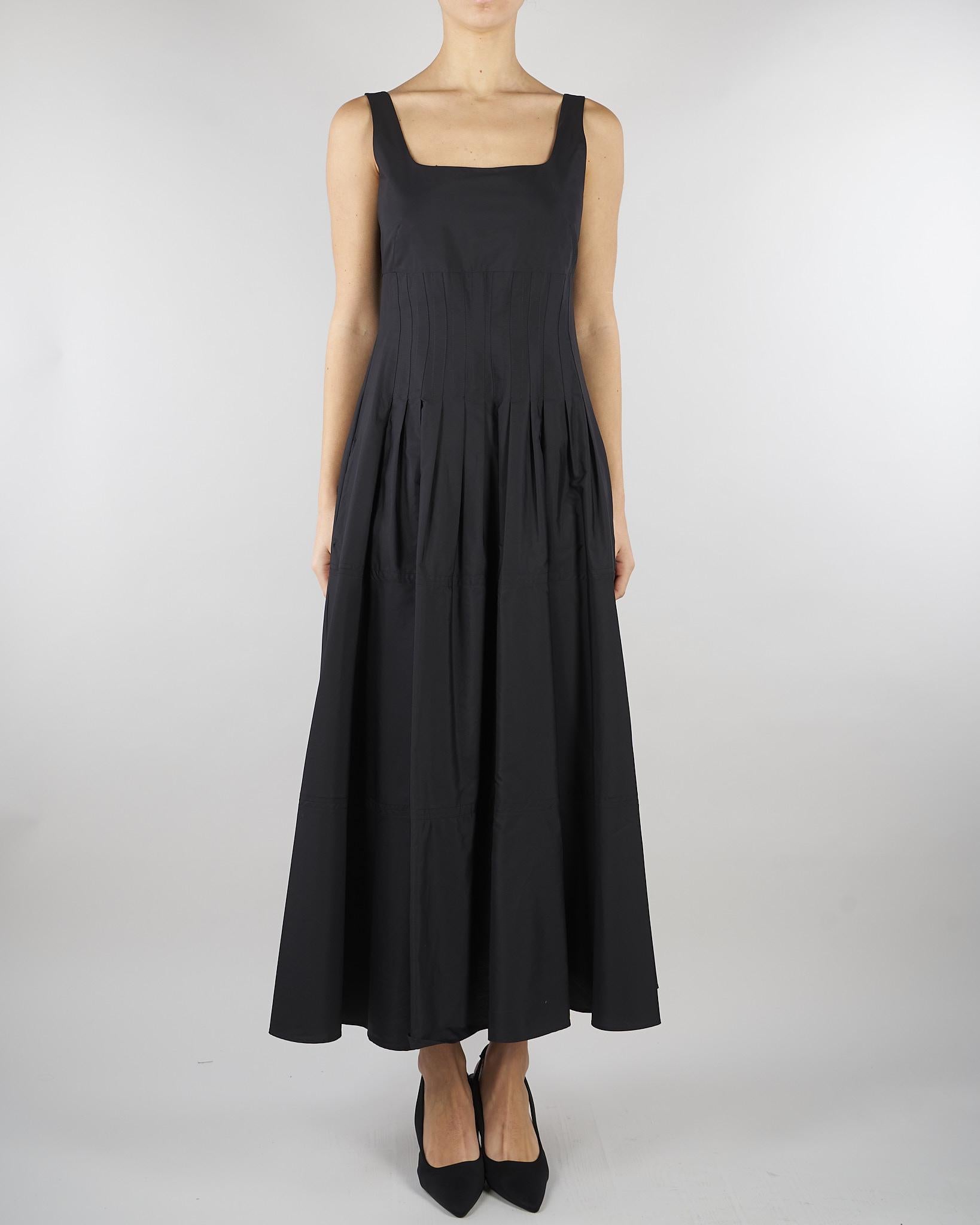 Abito Nero in popeline con gonna ampia MSTFELTRE 4 MAX MARA STUDIO 