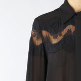 Camicia Nero con inserti in pizzo NS039 99 NO SECRETS 