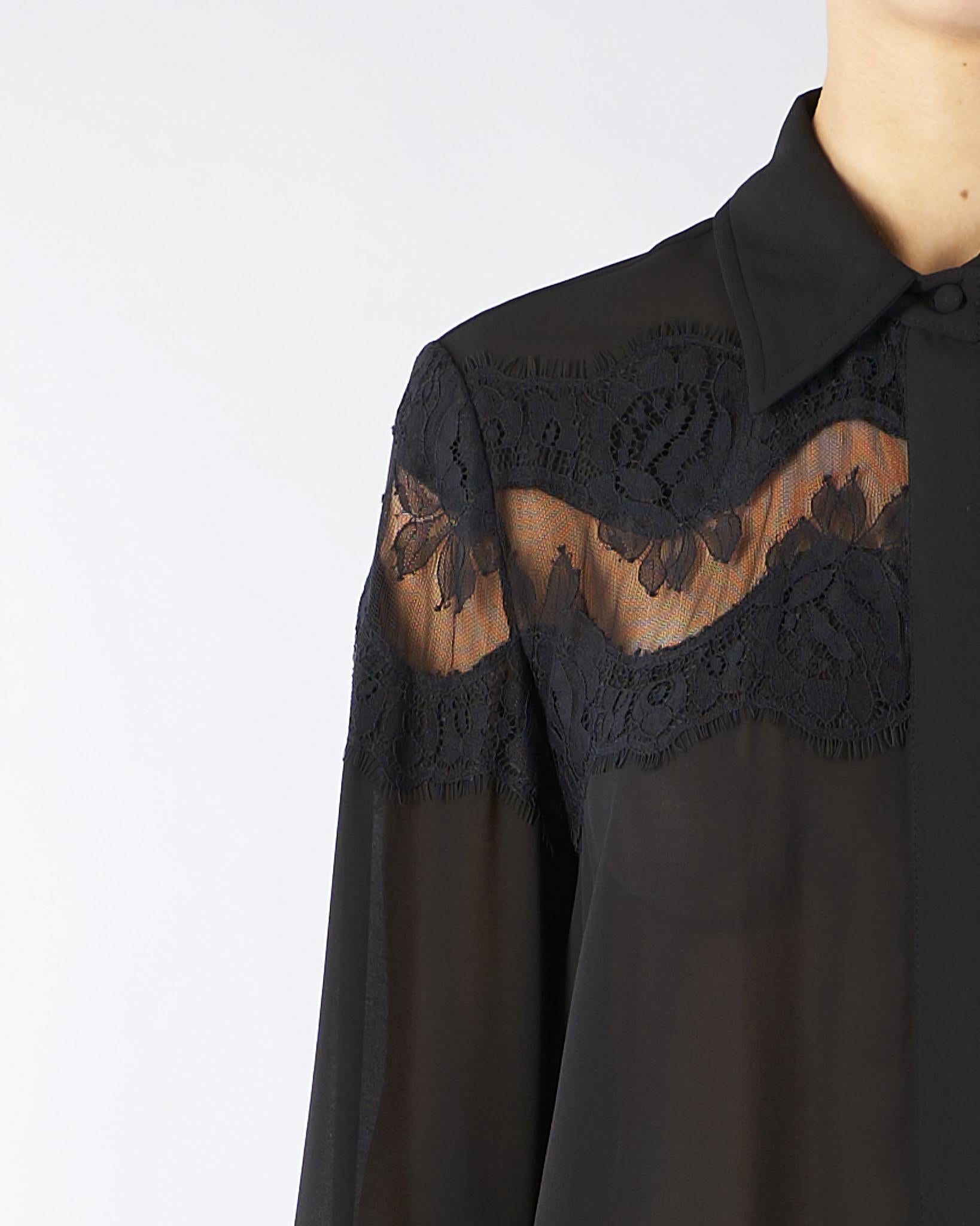 Camicia Nero con inserti in pizzo NS039 99 NO SECRETS 