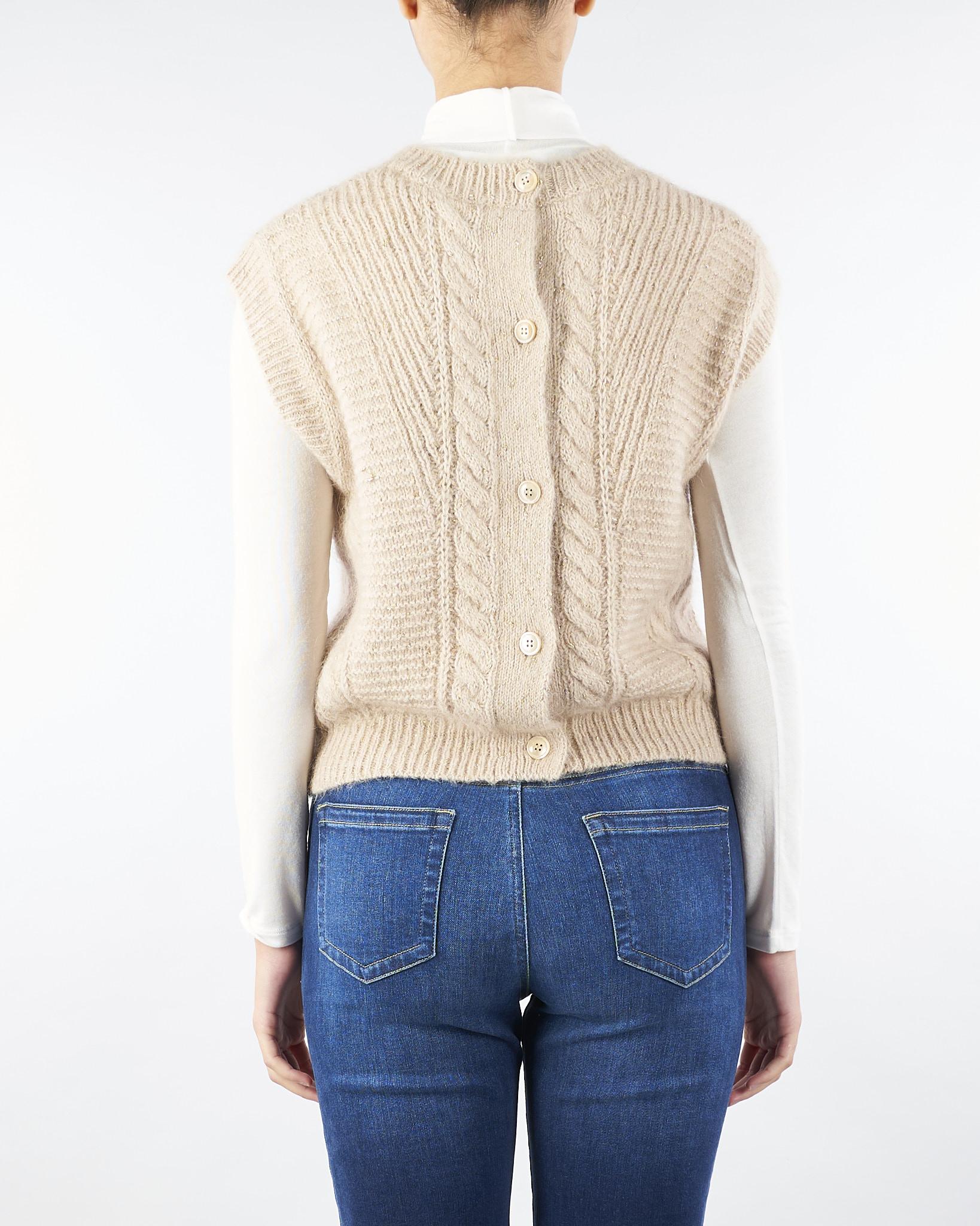 Gilet Beige in alpaca e lurex TAFFY 1 MAX MARA STUDIO 