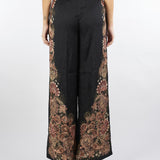 Pantaloni Nero a palazzo jacquard con stampa TP2041 12742 TWIN SET 