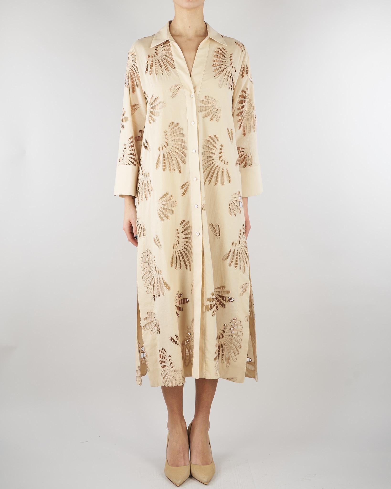 Abito Beige in cotone con ricami D3429760 91 CLIPS 