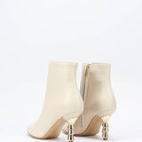 Stivaletto in pelle con tacco gold Wo Milano