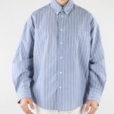 Camicia in cotone Blu-Bianco a righe Relaxed fit G2011522 RD11 PAOLO PECORA 
