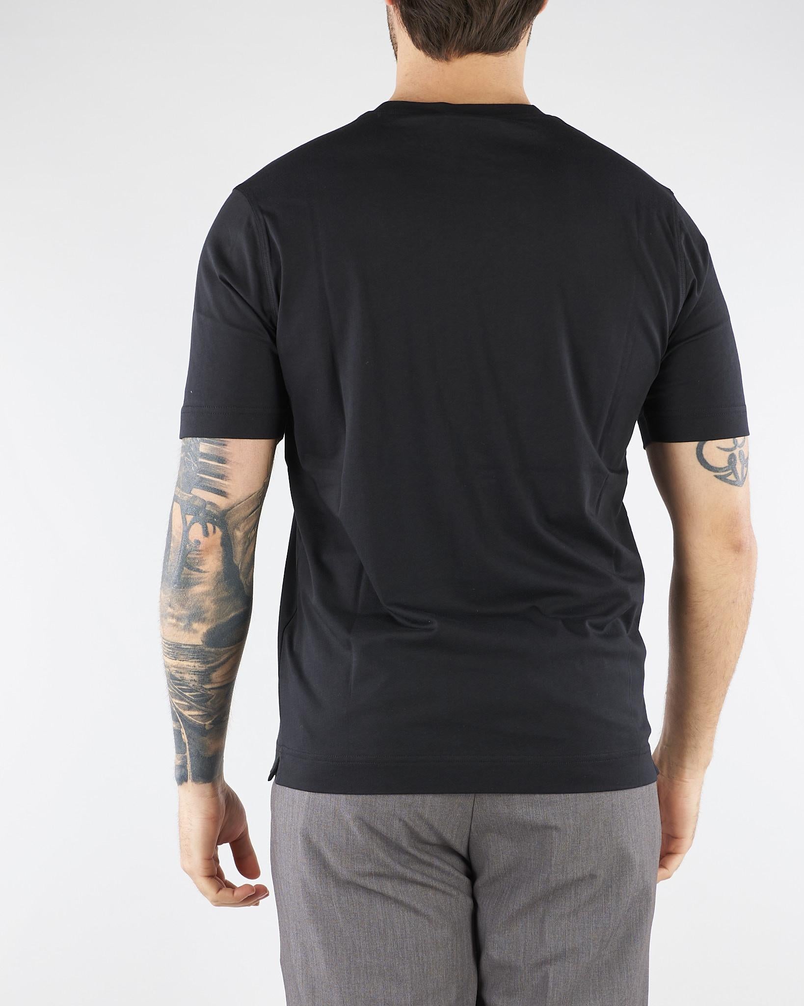 T-shirt Nero in cotone Supima DK17103 99 DIKTAT 