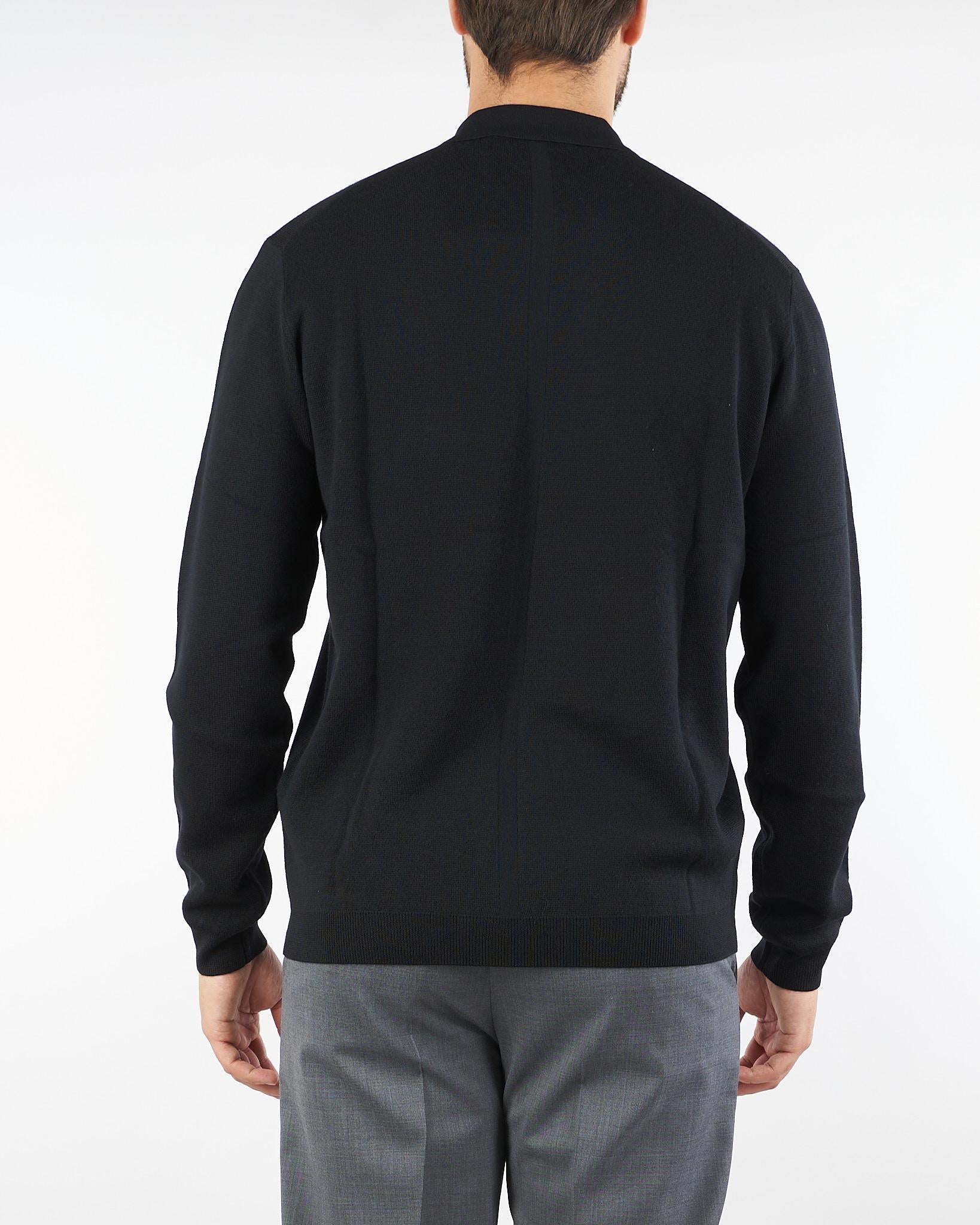 Maglia Polo Nero in pura lana L1MFW25266736 D001 LOW BRAND 