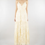 Abito Vaniglia a balze in raso devorè floreale D48EQ024E60 MFB31 ERMANNO BY ERMANNO SCERVINO 