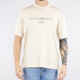 T-shirt Crema in jersey misto lyocell con ricamo logo asv
