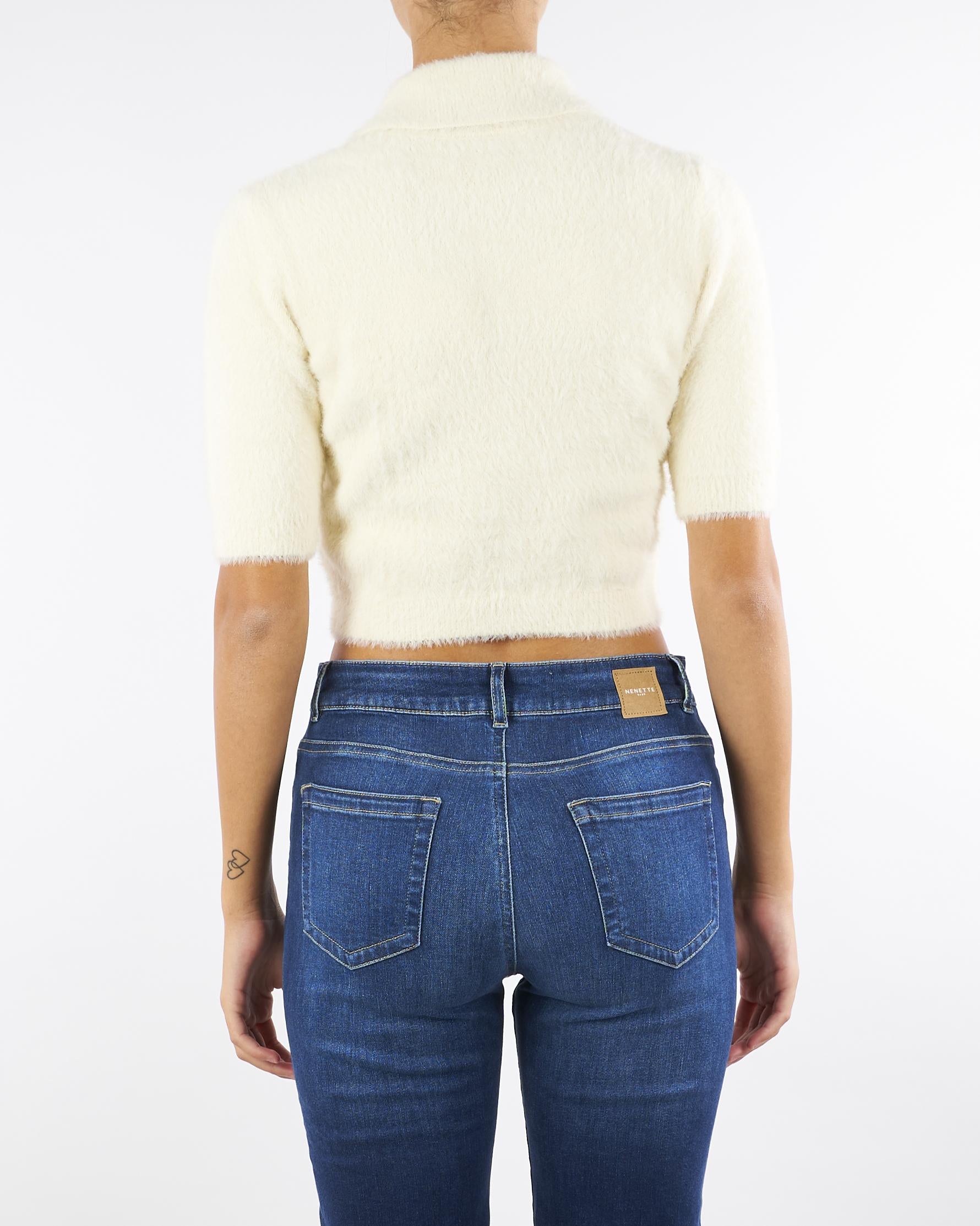 Mini cardigan Milk in maglia con bottoni gioiello MK53T57E2 DZ9 ELISABETTA FRANCHI 