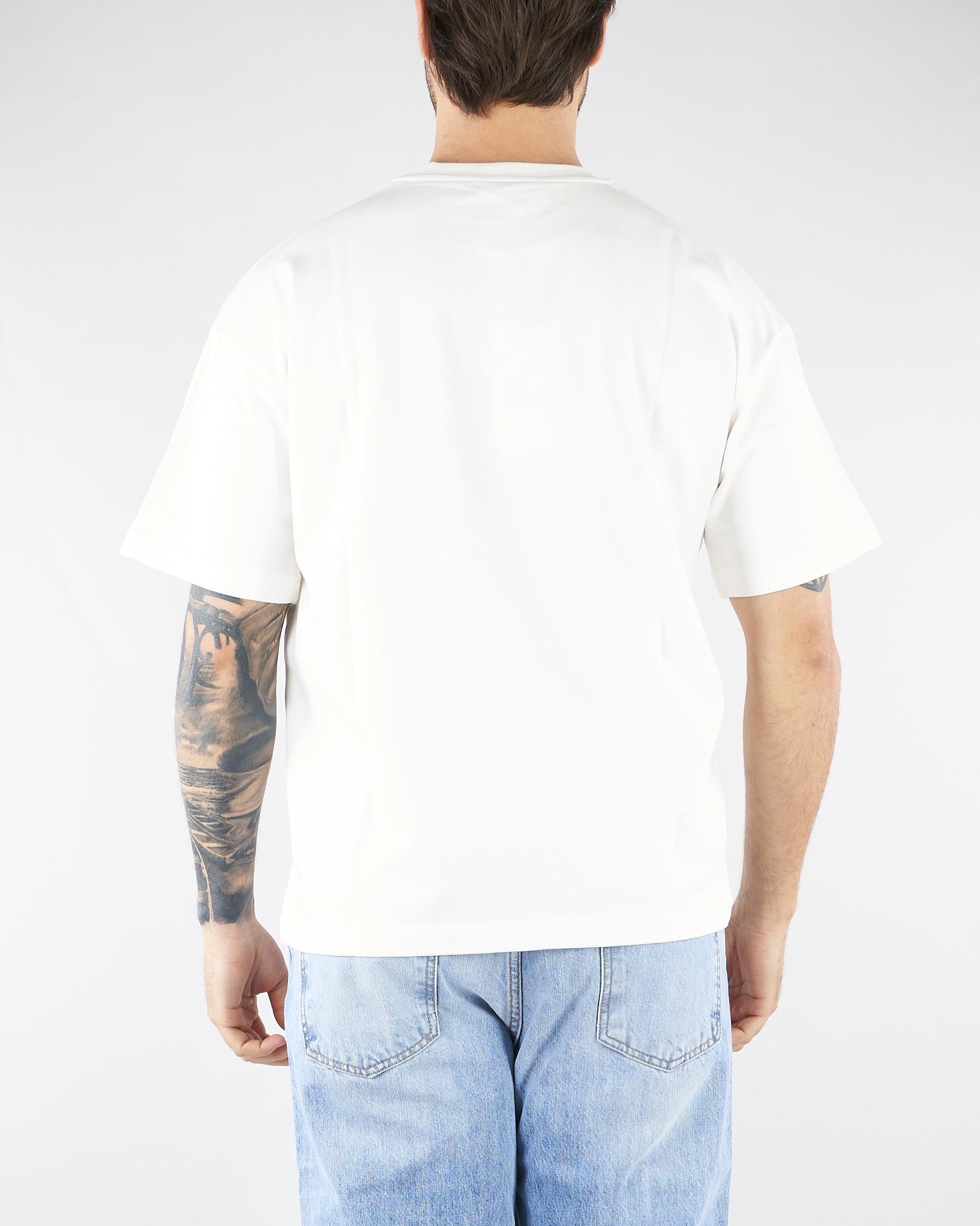 T-shirt boxy Bianco con stampa logo MAU3DICI03 01 3DICI 
