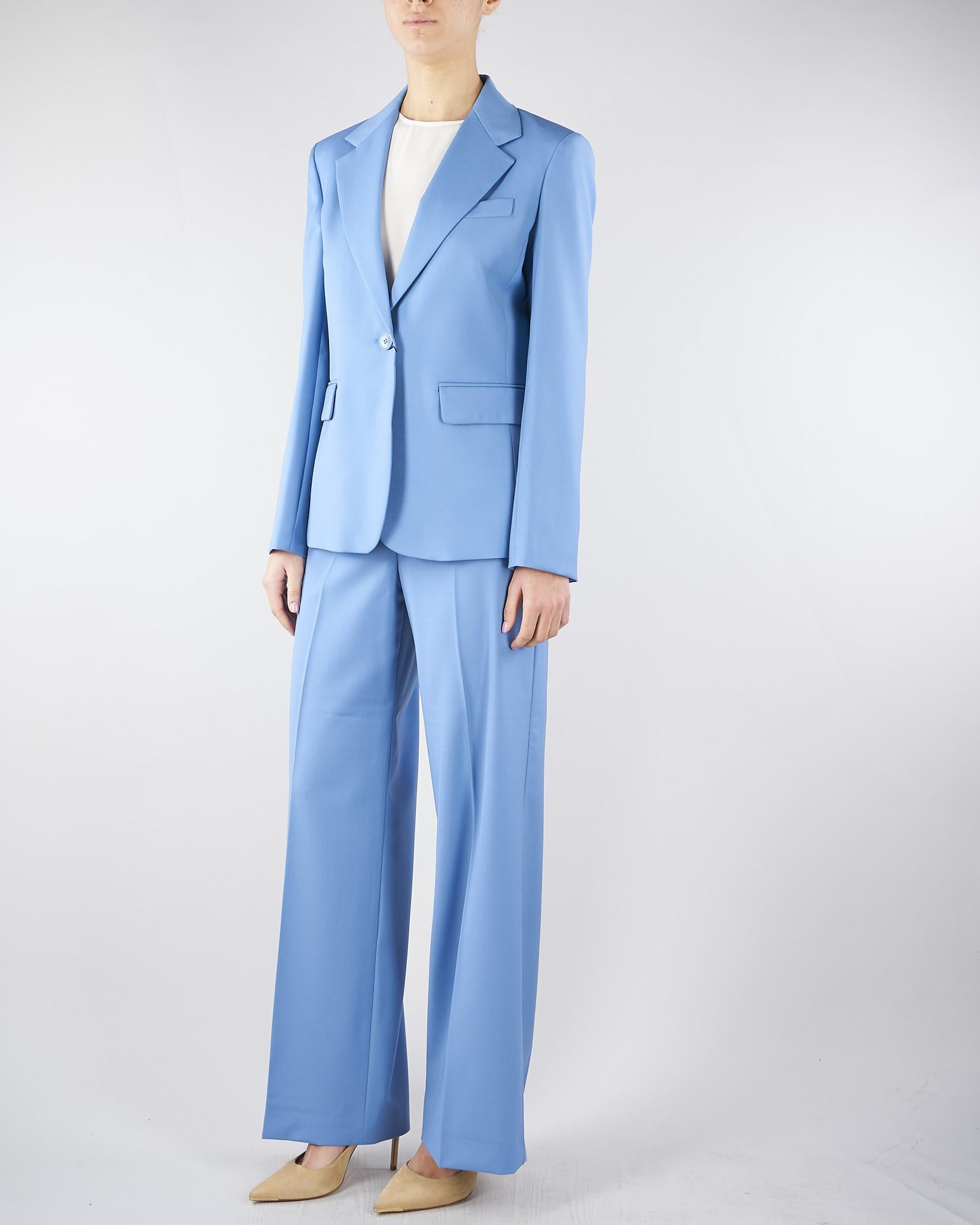Blazer Azzurro in lana stretch WKDLAMINE 5 MAX MARA WEEKEND 