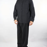 Pantalone Nero Relaxed fit con pences e fondo ampio F5PKMAPA140 110 A PAPER KID 