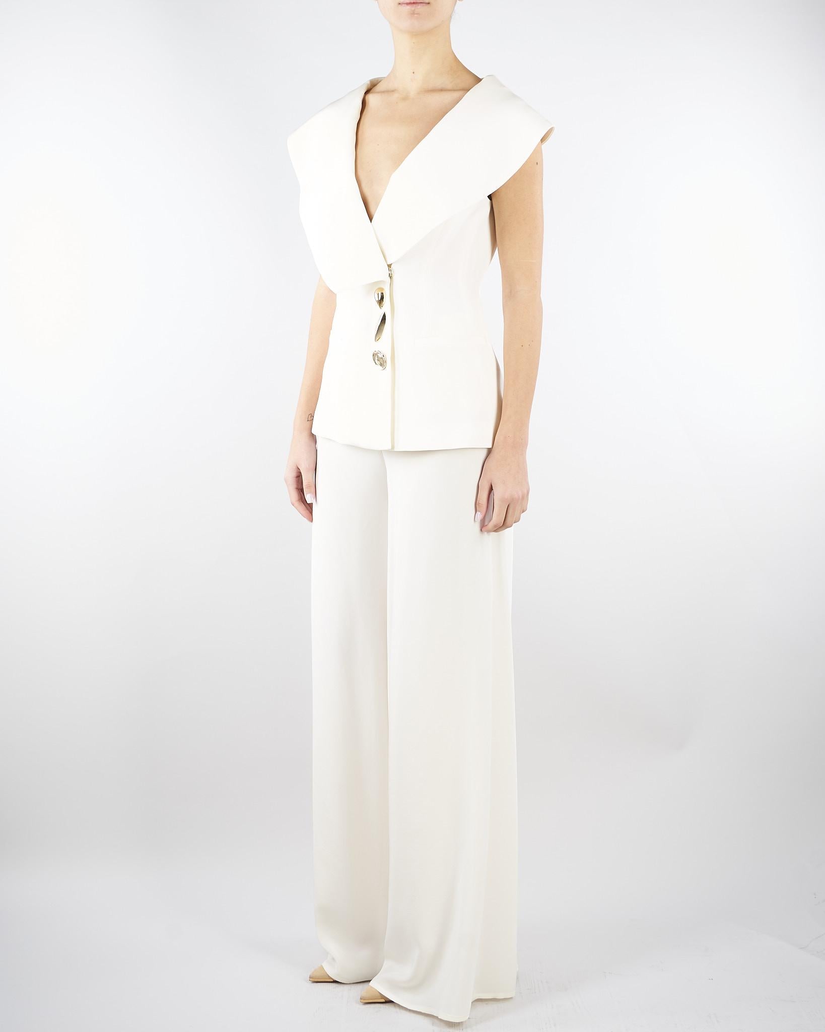 Giacca Burro in cady senza maniche con ampio scollo GI01401TVIS0026 V0359 SIMONA CORSELLINI 
