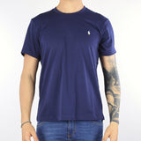 T-shirt Blu con ricamo logo iconico pony