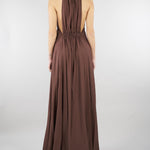 Abito Marrone svasato con pizzo ricamato D48EQ058ES7 MFB24 ERMANNO BY ERMANNO SCERVINO 
